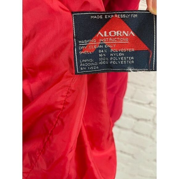 ALORNA Vintage red padded shoulder pads full zipper belted jacket coat 2X-3X - Picture 9 of 9